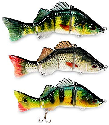 ODS Lure basbete 10 cm fiskedrag kit verklighetstrogna gemensamma badkläder mulit sektion badbete för bas öring gädda (F4J01-kit 1)