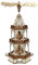 Holz Teelichtpyramide in Natur/braun mit 3 Etagen, für 3 Teelichte, L/B/H: 19 x 16,5 x 42 cm, Motiv: Laternenkinder.