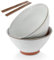 KooK Lot de 2 bols à ramen authentiques avec baguettes - Bol à ramen japonais Pho pour riz, udon - Passe au micro-ondes et au lave-vaisselle - 1 020,6 g - Blanc nuageux