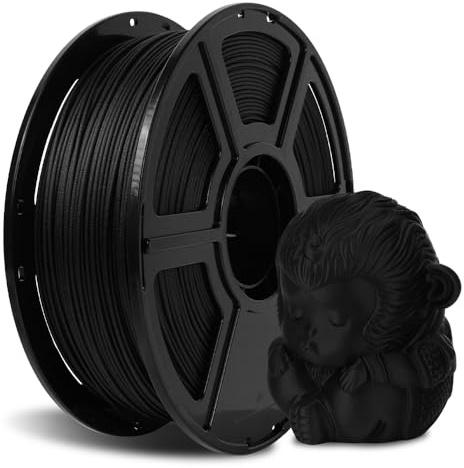 FLASHFORGE Kohlefaser PLA Filament 1.75mm, Kohlefaserverstärktes PLA 3D Drucker Filament, 1KG Spule Maßgenauigkeit +/- 0.02mm, hohe Festigkeit & hohe Abriebfestigkeit (PLA CF-Schwarz)