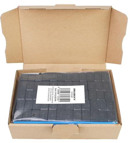 HASKYY Klebegewichte Auswuchtgewichte Kleberiegel ANTHRAZIT 25x Riegel 5g*12 für Alufelgen mit Abrisskante Verzink & Kunststoffbeschichtet