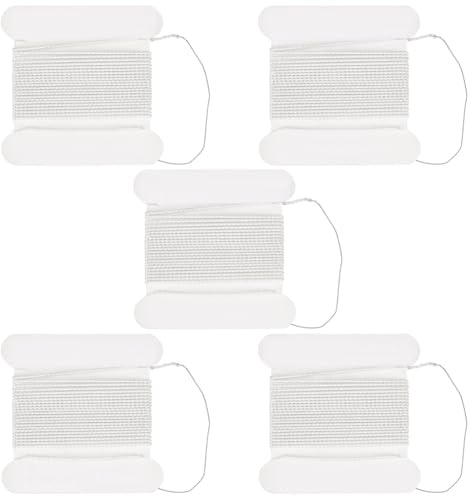 Beebeecraft 5 pz 2 m X 0.7mm Filo per Perline di Seta Filo di Perline di Seta Pura con Carta Naturale Puramente Bianco per Infilare Perle Intrecciate Perline Corde per La Creazione di Gioielli