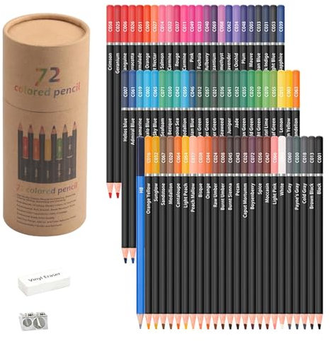 Künstlerbedarf | Buntstifte für Studenten | Professionelles Kunstbedarf | Zeichenstifte mit weicher Mine 8 x 8 x 19,5 cm / 3,15 x 3,15 x 7,68 Zoll zum Zeichnen, Skizzieren,