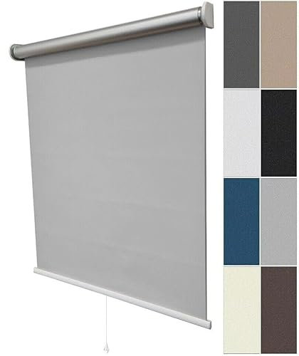 Verdunklungsrollo Thermorollo Springrollo lichtundurchlässig B60 x H180 cm Stoff Grau, Fensterrollo Verdunkelungsrollo Sonnenschutzrollo Rollo für Fenster