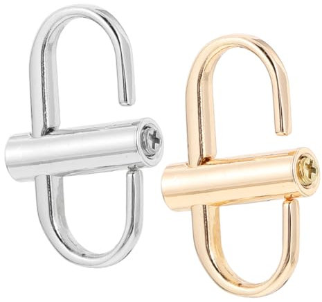 TEHAUX 4pcs Metal Chain Bag Strap Adjustment Buckles Lightweight Screw Fastening Buckles for Handbag Strap Repair and Length Shortening, 2pcs Light Gold 2pcs White Resin