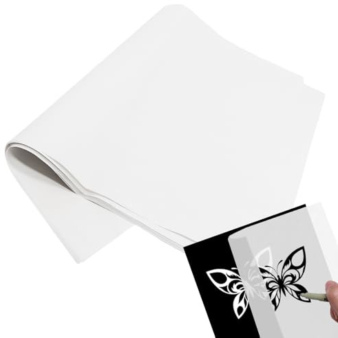 50 Fogli Bianco Carta Carbone,A4 Carta Copiativa per Disegno,per Superfici come Tessuto,Tela,ecc (Bianco)