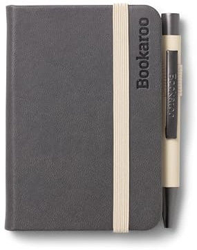 IF Bookaroo Carnet de notes A7 de poche et sac à main + stylo à bille noir, 192 pages – Anthracite