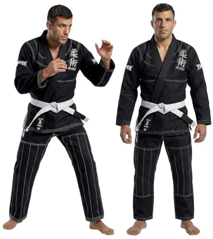 Twister Contest 2.0 Brazilian Jiu Jitsu Gi | Jiu Jitsu Uniform | BJJ Gi | Lightweight Preshrunk Fabric | Comes With FREE Belt (Black, A2)