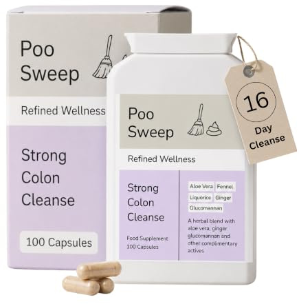 Strong Colon Cleanse Detox – Fast Acting Natural Laxative - Constipation Relief for Adults - Natural Stool Softener with Aloe Vera & Fibre for Regular Bowel Movements - 100 Vegan Capsules
