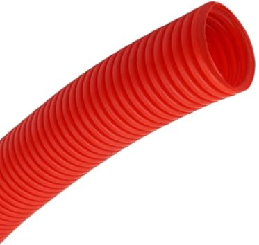 WUDOLI Tubo flessibile filettato in plastica, manicotto protettivo for tubo corrugato, 5 metri, tubo flessibile corrugato isolato in PP da 11,6 mm a 34,5 mm strumenti(Red,AD 25 x ID 20mm)