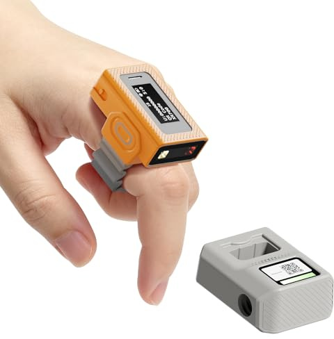 NETUM XR700 Escáner de Código de Barras 2D Portátil con Anillo y Pantalla, Bluetooth, NFC, Resistente al Agua IP68, Lector de Código QR 1D/2D para Almacén y Logística