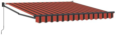 KGFHERENB Toldo extensible con brazo articulado, 350 x 250 x 165 cm, tela de poliéster manual para terraza, balcón y jardín, color rojo y negro, diseño moderno para exteriores
