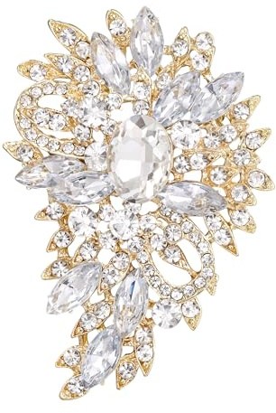 EVER FAITH Damen Marquise Österreichische Kristall Hochzeit Blume Blatt Bouquet Brosche