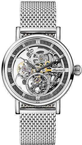 Ingersoll The Herald Gents Automatic Watch I00405 mit Edelstahlgehäuse und Edelstahlarmband, Silber, Armband