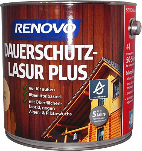 EM Renovo 278300048415 Lasure de protection permanente 4 l (palissandre)