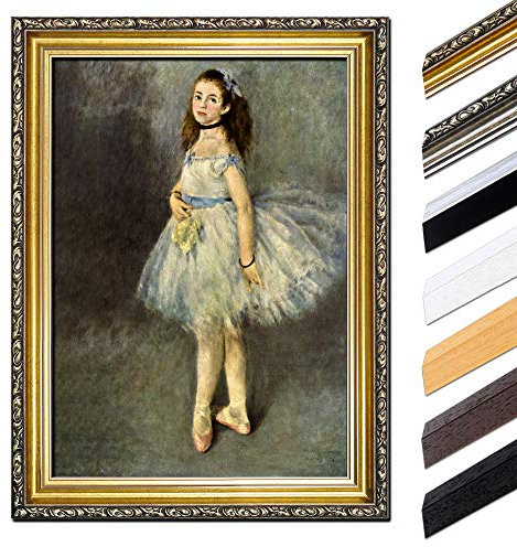 Bilderdepot24 Bild mit Rahmen - Pierre-Auguste Renoir Die Balletttänzerin 40x50 cm - Gerahmtes Leinwandbild Alte Meister - Antiker Rahmen Gold Barock, Klassisch