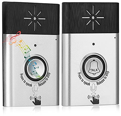 Wireless Voice Intercom Doorbell, 2-Way Intercom Door Bells Chimes, Smart HomeImprovement Security Electronic Home Security Access Control System(Silver)