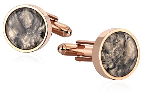 Skcess Manschettenknöpfe Herren & Damen, Roségold, Kubisch, Zirkon, Hemd-Manschettenknöpfe, Geschenke