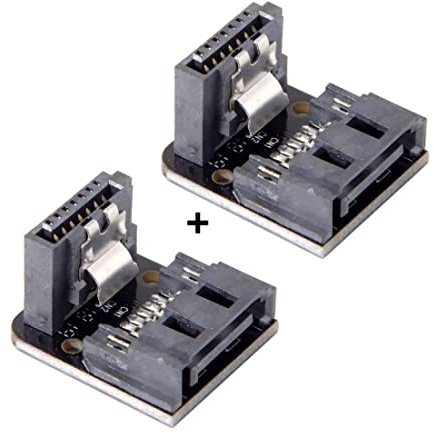 chenyang CY SATA 7-poliger Stecker auf Buchse, 90 Grad nach unten gewinkeltes Motherboard, SATA-Port-Verlängerung, Konverter-Adapter für Desktops, SSD, HDD, 6 Gbit/s