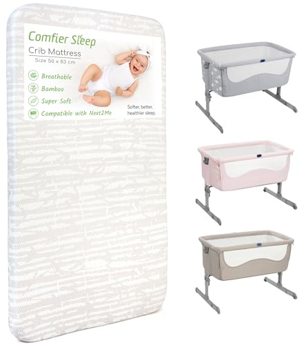 Comfier Sleep Chicco Next To Me Matratze, 50 x 83 cm, mit superweichem Bambusbezug, passt perfekt auf alle gängigen Chicco Nachttischbetten Next To Me