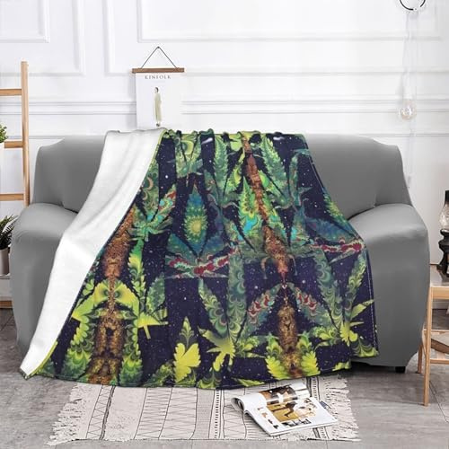 Flannel Throw A Puff in Time Weed Fleece Blanket Soft Comfy Lightweight Blanket Throws for Outdoor/Indoor, All Seasons