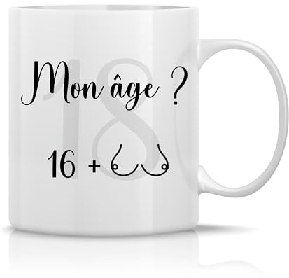 CREATIV'COLOR Mug Tasse Café Thé - Idée Cadeau Anniversaire 18 Ans - Homme Femme - Humour - Drôle - Rigolo - Pas Cher - Original