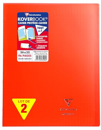 Clairefontaine 981402AMZC - Lot 2 Cahiers Koverbook Bleu 24x32cm 96p GC