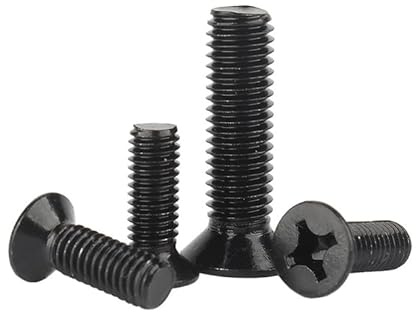 ORANXIN M3 x 20mm 20 Pcs Cruz Pernos avellanados Acero inoxidable 304 Negro Zinc Cabeza plana Pernos Tornillos de máquina Métrico Ferretería