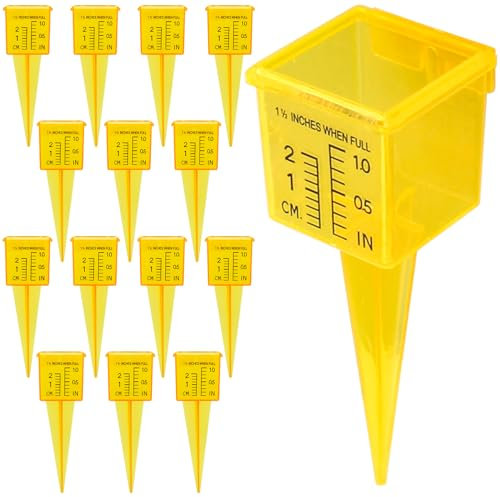 Pletpet Confezione da 15 pluviometri per esterni, 3,8 cm, per pioggia, con bocca larga, strumento di misurazione dell'acqua per cortile, giardino, prato, decorazione (15 pezzi)