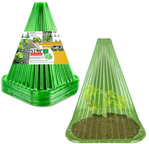 OKESYO Schneckenkragen, 20 stück Schneckenschutzring Transparent, Schneckenzaun Garten, Schneckenschutz Kunststoff für Salatpflanzen und Kohl, Ø 19 cm, Schützt Pflanzen Ohne Chemie