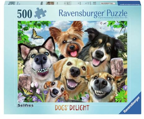 Ravensburger Selfies Dogs' Delight 500 Pieces Jigsaw Puzzle for Adults and Kids Age 10 Years Up