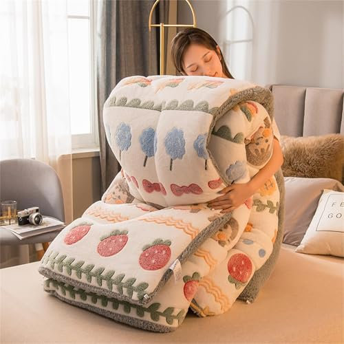 AIMENJOY Trapunta Invernale, Coperta in Cashmere, Coperta Pesante per Letto, Piumino Matrimoniale Invernale Caldo, Coperta per Biancheria da Letto Domestica (A-12,200x230cm - 4KG)