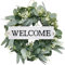 SUMTree 2 Pcs Heavy Duty Cast Iron Welcome Signs, Decorative Welcome Plaque, House Welcome Signs for Outside door, Entrance, Porch of Home, Office or Store, 21 * 5.5 * 0.2cm, White