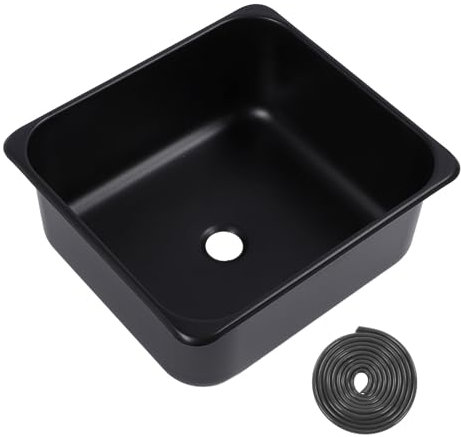 Wohnmobil-Küchenspüle, 304 Edelstahl-Handwaschbecken, 34,9 X 31,8 X 15,9 Cm, Einbauspüle mit Einer Schüssel und 40 Mm Abfluss für Wohnwagen, Boot, Wohnmobil, LKW