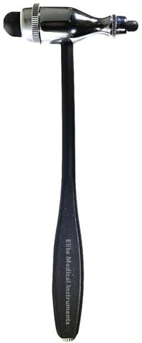 GEDRACKPMYN Martillo de Reflejos neurológicos, Martillo de percusión neurológico de diagnóstico con Cepillo Incorporado para Piel
