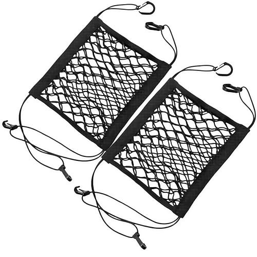 2 pz Rete per Casco Moto con 4 Ganci, 30 x 30 cm Rete Ragno Rete Elastica Moto,ReteBicicletta,Doppio Strato ete elastica per bagagli,per Fissare i Bagagli Casco Nero Bagagli Deposito per Cas