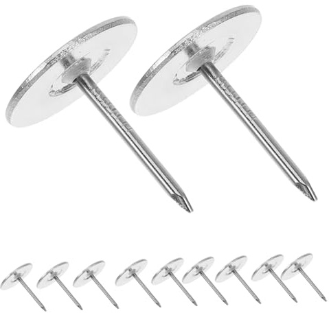 Generisch 20st Blasennägel Mit Flachem Kopf Reißzwecken Aus Metall Pinnnadeln Für Die Schule Bastelnadeln Stecknadeln Für Korktafel Rundkopfnägel Flache Kopfnägel Teppichnägel Silver Eisen