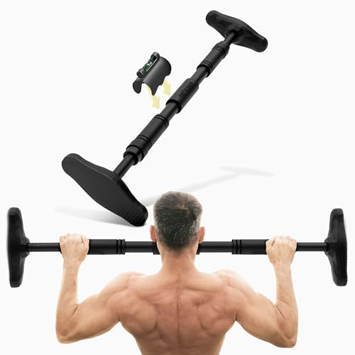 NEOLYMP Türreck Klimmzugstange ohne Schrauben mit Pull Up Bar E-Book - Verstellbare Klimmzugstange von 70-100 cm mit Gewindestange für sicheren Halt bis 200 kg