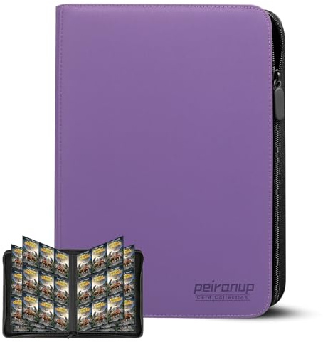 Peiranup Sammelkarten Album 540 Karten - 9 Taschen 30 Seiten Sammelalbum | Groß Album mit Reißverschluss Binder für Sammelkarten, Sammelkarten Ordner für Jungen Und Mädchen Sammler