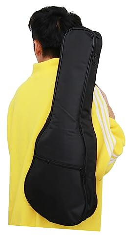CORHAD Gitarrentasche für Akustische Gitarre aus Robustem Canvas mit Ergonomischem Design und Gepolstertem Innenfutter für Training und Outdoor Auftritte in Schwarz