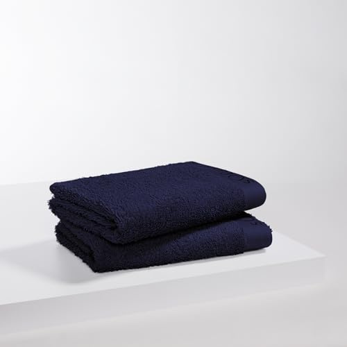 s.Oliver 2 TLG Handtuch Set 50x100cm - 100% Baumwolle, 600 g/m², weich & saugstark, Doppelpack Handtücher dunkelblau