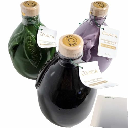 usy Bundle für Colavita Olivenöl Extra Vergine Extra natives Olivenöl in Keramik Amphore (3x250ml) + usy Block