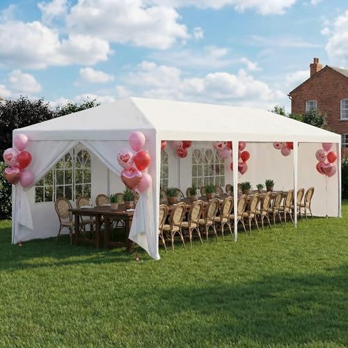 HOTEEL 10x30 Party Tent Outdoor Canopy Tents for Parties with 8 Removable Sidewalls, Carpas para Fiestas Waterproof for Gazebo Large Backyard Shelter Patio Wedding Events BBQ