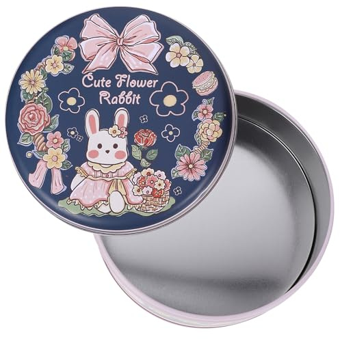 Zerodeko Scatola Regalo in Latta Smaltata per Dolci e Caramelle, Contenitore Rotondo Portatile e Sicuro per Feste Natalizie e Piccoli Snack