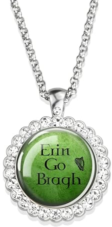 Accessori per Ragazze Collana in Argento Sterling 925 con Foglie Verdi per Donne e Ragazze, Pride Shamrock Lucky Grass Collane con Ciondolo a Forma di Catena al Collo, Corta