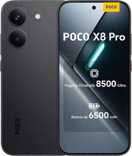 XIAOMI Poco X8 Pro Smartphone 8 GB + 512 GB, processore Dimensity 8500-Ultra, batteria da 6500 mAh, display AMOLED ultra luminoso, fotocamera principale Sony IMX882 da 50 MP con OIS, nero