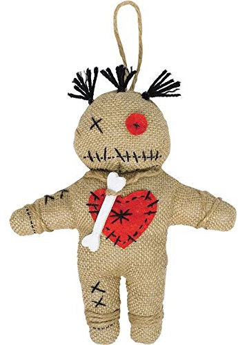shoperama Voodoo Puppe aus Jute Priester Kostümzubehör Rache Ritual Magie Voodoopuppe