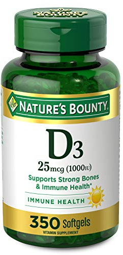 Nature's Bounty Vitamin D3 1000 IU Softgels, 350 Count