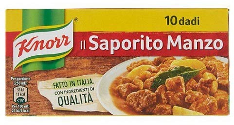 knorr dado saporito manzo brodo leckeres Rindfleisch Suppenwürfel Brühe 10 pz