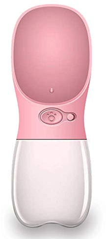 VOANZO Botella de Agua para Perros, Botella de Agua para Viajes con Mascotas, con Botella de Agua ABS para Uso alimentario, de Grado alimentario, Botella para Beber Agua al Aire Libre (Rosa)